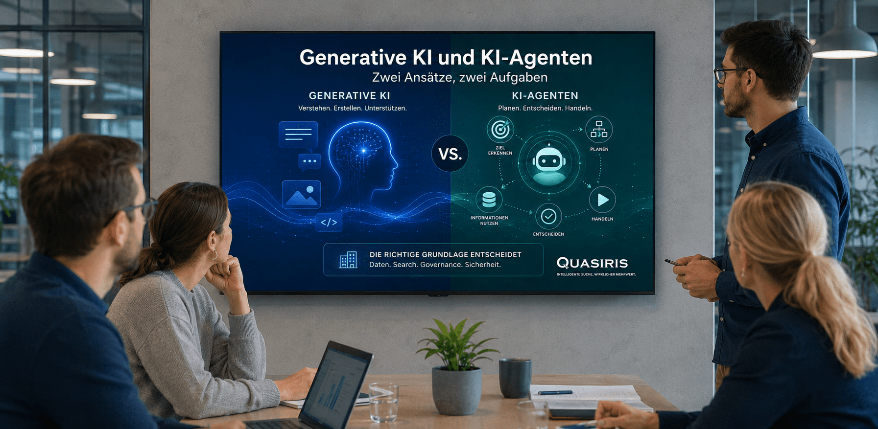 Generative KI und KI-Agenten: Zwei Ansätze, zwei Aufgaben